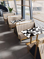Table à manger en pierre de style bohème, imprimée, résistante aux rayures, anti-UV, carrée, style ethnique exotique, pour restaurant et taverne, avec bords protégés