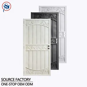 Entrance Grill Design Iron Screen Mesh Protective Iron Front Doors Wrought Entry Double Door Single Exterior Glass Doors