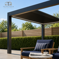 Pergola bioclimatique motorisée en aluminium imperméable avec structure thermolaquée pour extérieur, jardin, balcon, cour et terrasse