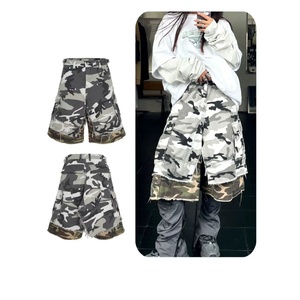 Shorts pour hommes, style streetwear, jeans baggy, <span class=keywords><strong>camouflage</strong></span>, décontractés, amples, longueur genou, cargo, surdimensionnés - Product Image 4