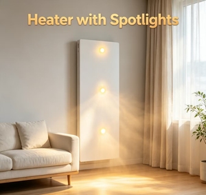 Calentador Infrarrojo para Hogar/Comercio de 800W, Blanco de Aluminio con 3 Focos, Calor Duradero, Calefacción e Iluminación Todo en Uno - Product Image 1