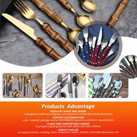 NEW Arrival Gold Bulk Wedding Party Promotion Wholesale Flatware Set Stainless Steel Cutlery with Plastic Handle
