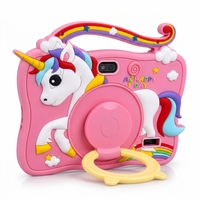 Tablette pour enfants 7 pouces Android 8.1 2 Go 16 Go WiFi 1024x600 bleue, tablette éducative pour enfants avec étui licorne et support
