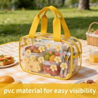 Sacs cosmétiques transparents en PVC avec logo personnalisé, fermeture éclair, grande capacité, durables, écologiques, organisateur de maquillage Anthurium