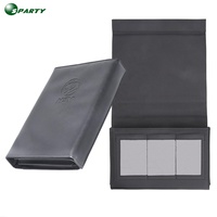 Porte-cartes de visite et porte-documents de voiture en cuir PU noir de luxe Sparty avec logo gaufré