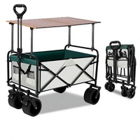 Chariot de camping pliable et réglable en hauteur, modèle 2026 ; Chariot à main d'extérieur ; Petit chariot pour le camping et la vente ambulante
