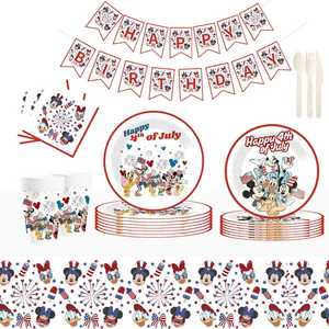 DAMAI - Juego de Artículos para Fiesta del 4 de Julio, Kit con Temática Patriótica para Decoraciones del Día de la Independencia y Día de las Elecciones, Decoraciones para Fiestas, para 8 Personas - Product Image 1