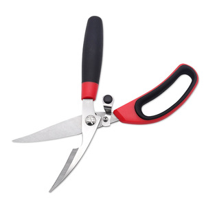 Stainless Steel Kitchen Scissors With Black And Orange Handle For Home Use Multi Purpose Meat Bone Cutting Shears - Product Image 2