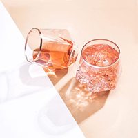 Verres à vin sans pied en plastique recyclé PET 12oz, incassables, jetables, sans BPA, avec bordure dorée en forme d'œuf et motif diamant, pour fêtes