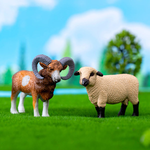 Miniature Figurines DIY Kids Forest Animal Toy <b>Simulation</b> Pig and Sheep Resin Party Farm Set Children's Educational Play Sets - Product Image 4