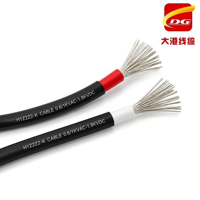 H1Z2Z2-K Solar Cable Tinned Copper PV Wire 0.6/1KV AC 1.8KV DC UV Resistant Flexible XLPO Solar Power Cable Red Black 4~10mm