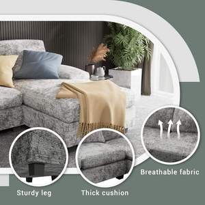 Juego de Sofás Seccionales en Forma de U de Tela para Sala de Estar Moderna, Combinación de Esquinas Personalizable, Muebles para el Hogar - Product Image 4