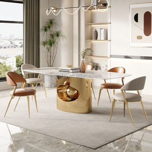Muebles nórdicos <span class=keywords><strong>de</strong></span> acero inoxidable, mesa <span class=keywords><strong>de</strong></span> <span class=keywords><strong>comedor</strong></span> y <span class=keywords><strong>sillas</strong></span>, <span class=keywords><strong>juego</strong></span> <span class=keywords><strong>de</strong></span> mesa superior <span class=keywords><strong>de</strong></span> mármol, <span class=keywords><strong>juego</strong></span> <span class=keywords><strong>de</strong></span> <span class=keywords><strong>comedor</strong></span> rectangular <span class=keywords><strong>de</strong></span> <span class=keywords><strong>6</strong></span> asientos para el hogar <span class=keywords><strong>usado</strong></span> - Product Image 5