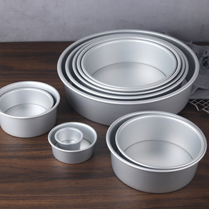 Juego de moldes redondos para pasteles de aluminio con base desmontable de 2 a 14 pulgadas para hornear en horno. - Product Image 1