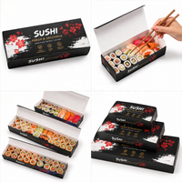 Boîte à sushi personnalisée de qualité supérieure, vente en gros, emballage élégant en carton ondulé pour restaurant japonais haut de gamme