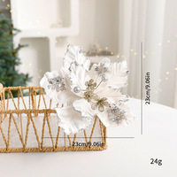 Luxuriöse Goldpulver Künstliche Weihnachtssterne Christbaumschmuck für Weihnachtsbaum Adornos De Navidad Dekoration