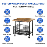 Support de micro-ondes multifonctionnel d'usine OEM pour cuisine, base de congélateur, support de mini-réfrigérateur sur roulettes avec panier de rangement