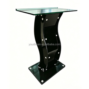 Podest moderne en verre noir transparent, idéal pour les mariages en église, également adapté aux centres commerciaux, aux écoles, etc. - Product Image 1