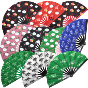 33x65cm fiore viola Africa Zeta Phi Beta Sigma Gamma Rho pieghevole ventaglio di plastica ventaglio grandi Fan Clarks Fan - Product Image 5