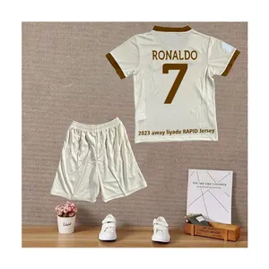 Nassr away – maillot de football pour enfants, ensemble cr7, cristiano ronaldo, uniforme de football, séchage rapide, thaïlande, 22/23