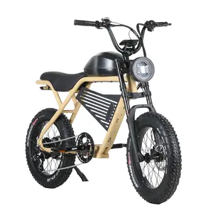 Bicicleta de caza eléctrica todoterreno con bocina y luces de giro, neumático ancho de 20 pulgadas, 52V/48V, 2023 w, 750