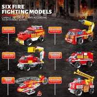 Woma Factory OEM ODM Asamblea 6 Camión de bomberos 1 Robot transformador Niños Coche Bloque de construcción Juego de ladrillos para niños (C0651)