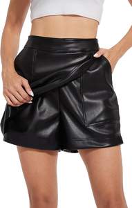 Fashyee Minigonna Elegante da Donna con Chiusura a Cerniera in <span class=keywords><strong>Ecopelle</strong></span> PU Vita Media Taglie S-XXL Metodo di Tessitura Non Tessuto - Product Image 4