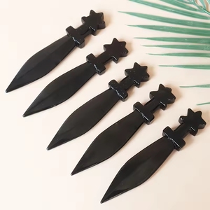 Espada Lunar de Obsidiana Tallada, Artesanía de Piedra Feng Shui para Decoración del Hogar, Venta al por Mayor - Product Image 2