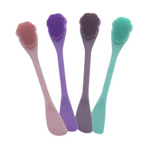 Mini Double Tête Silicone <span class=keywords><strong>Masque</strong></span> Facial Brosse De Nettoyage Nez Brosse De Lavage Violet Rose Masques Visage Brosse - Product Image 5