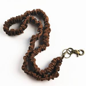 女式手工可调涤纶手机链scluchie挂绳长脖子钥匙扣带金属挂钩批发 - Product Image 6