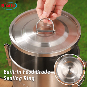 Ensemble de cuisine de camping en acier inoxydable 304, casserole et poêle portables avec sac de rangement pour la randonnée en plein air - Product Image 3
