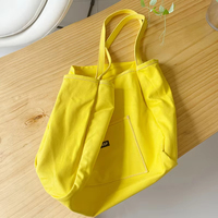 Sac à bandoulière en toile réutilisable de haute qualité, couleur unie, grande capacité, sacs fourre-tout simples en toile de coton pour femmes
