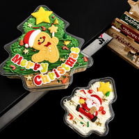 Boîte d'emballage pour gâteau de fête de Noël, en plastique transparent, réutilisable, écologique, moderne, anti-buée, pour les tailles grande/moyenne/petite