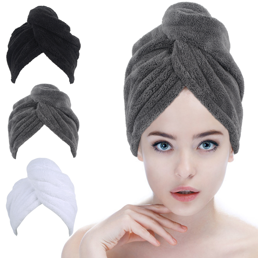 Quick Drying Microfiber Custom Hair Towel Wrapped Turban Dry Spa