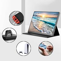 Moniteur portable AHXJKA 10,5 pouces 1920x1280 IPS avec étui en cuir, 60Hz, Plug & Play, Type-C USB, haut-parleur intégré pour jeux, mobiles et ordinateurs portables