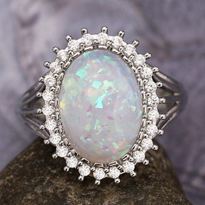 Anello dal Design Ovale Colorato, Anello Classico da Dito per Donne - Product Image 2