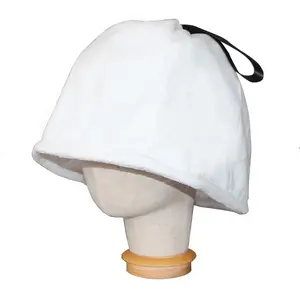 Тканевая шапочка для сауны свободного размера, белая моющаяся шапочка для сауны, Панама для сауны в японском стиле, шапки унисекс для сушки волос