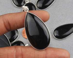 Handmade Silver Plated <b>Necklace</b> Natural Black <b>Onyx</b> Gemstone Pendant Boho Hippie Style Jewelry for Women Gold Plating Optional - Product Image 4