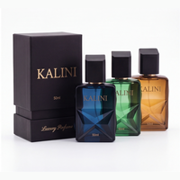 Flacon de parfum vide en verre de luxe moderne avec bouchon magnétique carré de 50 ml, marque privée, avec boîte