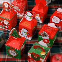 Vente en gros de boîtes de cadeaux de Noël haut de gamme boîtes vides pour bonbons avec stratification mate et gaufrage fabriquées à partir de matériaux recyclés