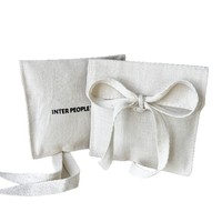 Sac pliable en coton écologique personnalisé, pochette d'emballage anti-poussière pour bijoux et ornements, sac de rangement à cordon en coton