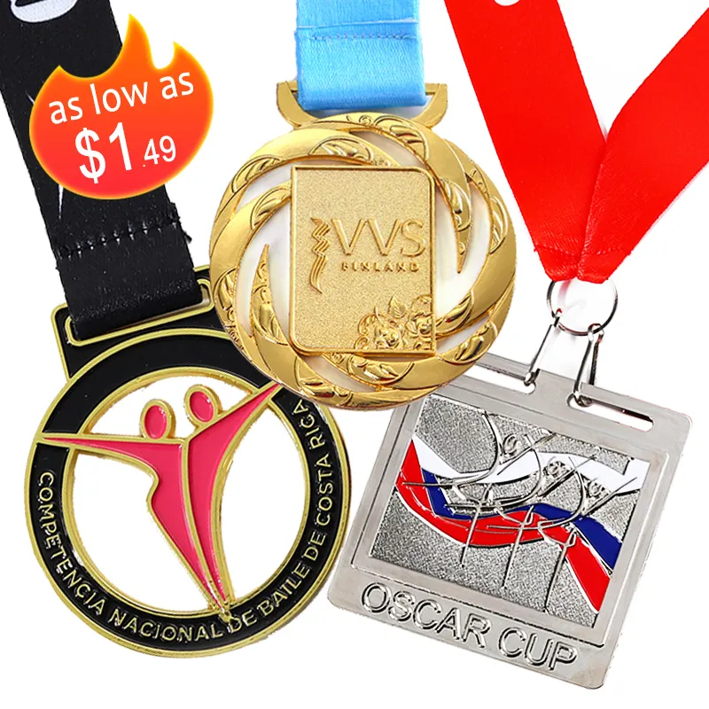 Design Custom Music Awards Medal Latin Dance Race Award Gymnastics Cheerleading Medals 3D Bespoke Medals With Ribbon