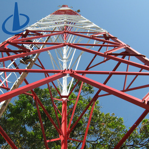 Torre Tubolare Zincata per Telecomunicazioni a 3 o 4 Gambe, in Acciaio Angolare, per Microonde, GSM, LTE, con 3 Tubi per Trasmissione del Segnale - Product Image 4