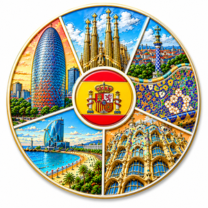 Imán de Resina 3D de <span class=keywords><strong>Barcelona</strong></span>, España, con Diseño Creativo de Gecko, Estampado y Mosaico, Souvenir de Viaje, Regalo - Product Image 5