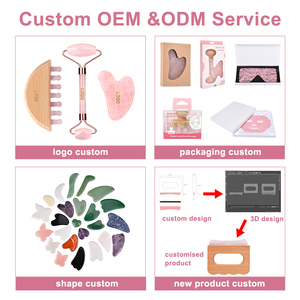 Masajeador Gua Sha de piedra natural para el cuero cabelludo, peine de Jade de cuarzo rosa de 9 dientes, herramienta de masaje terapéutico con mango de madera, masajeador de cabeza - Product Image 5