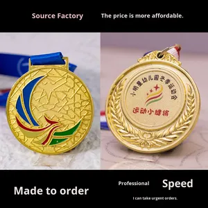 Médaille Métallique Personnalisée pour Enfants de Maternelle, Récompense Commémorative pour Étudiants, <span class=keywords><strong>Plaque</strong></span> d'Honneur pour Jeux Sportifs, Or Argent Chine - Product Image 2