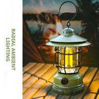 Lanterne de camping rechargeable WARSTAR OEM/ODM avec télécommande, crochet, étanche, lumière LED vintage, Ra90 CRI, dimmable, 2x2000mAh