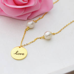 S925 <b>Silver</b> LOVE Style Pendant Trendy <b>Heart</b> Shape Fancy Chain <b>Necklace</b> Hole Pearl for Women DIY Pearl Jewelry Empty Tray 370 - Product Image 3