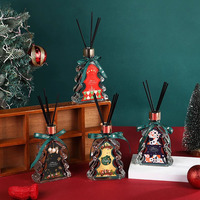 Arbre de Noël de luxe personnalisé bouteille en verre roseau diffuseur coffret cadeau décoration de Noël avec huiles essentielles