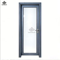 Porte d'entrée pivotante automatique en aluminium et verre, activée par capteur, pour usage commercial